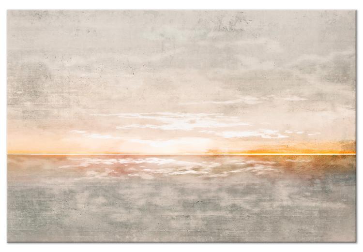 Západ slunce - minimalistický mořský krajinný obraz na prošlapaném pozadí
