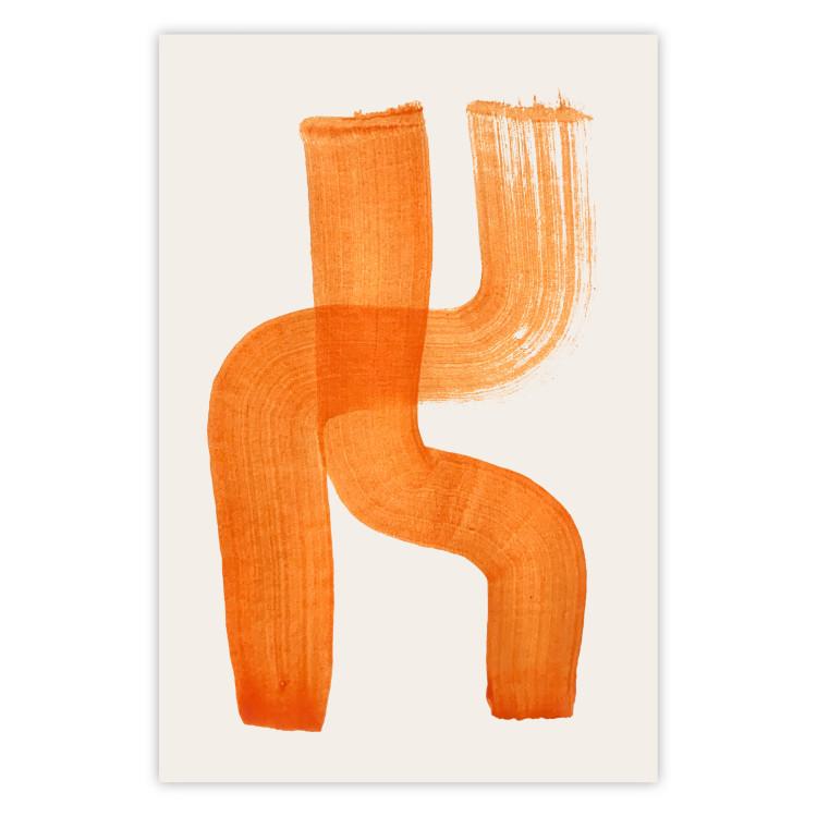 Abstraktní kompozice - duet tvarů ve světle oranžové barvě