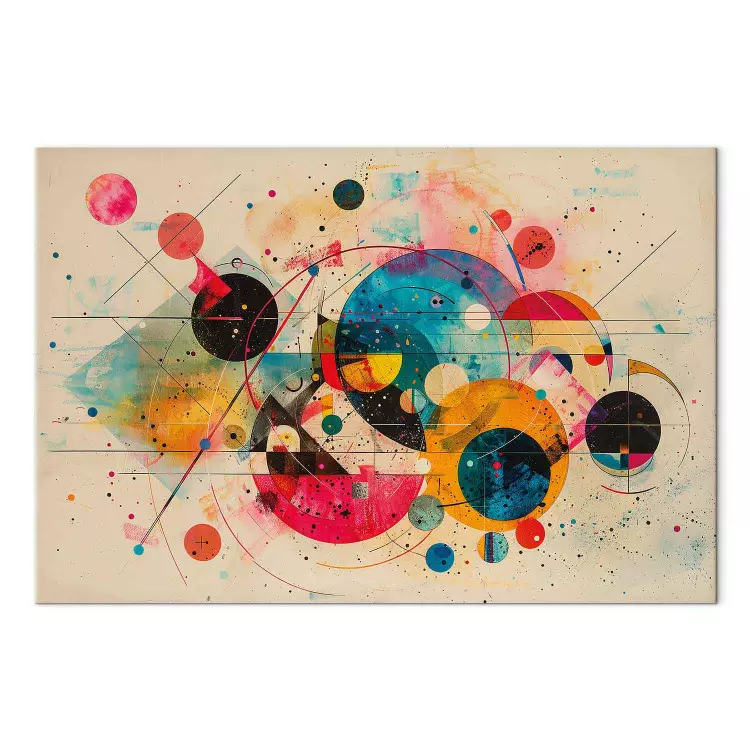 Kosmická abstrakce - barevné kruhy a formy v Kandinského stylu