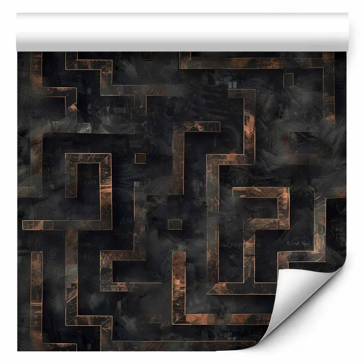 Průmyslový labyrint - geometrický vzor v tmavých odstínech