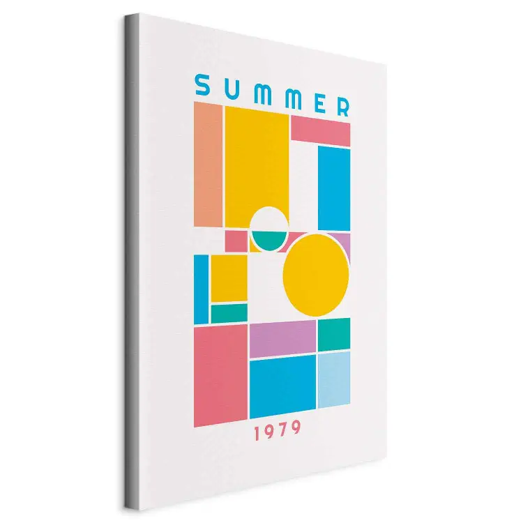 Letní skládanka - barevné geometrické figury v retro stylu s datem 1979