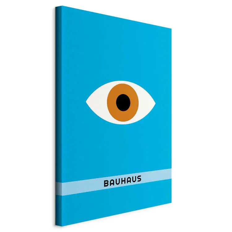 Oko Bauhaus - minimalistická grafika v modernistickém stylu s nápisem