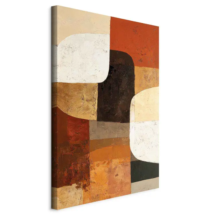 Warm Structure – Abstract Blocks in Earth and Cream Tones